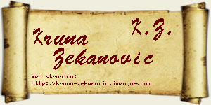 Kruna Zekanović vizit kartica